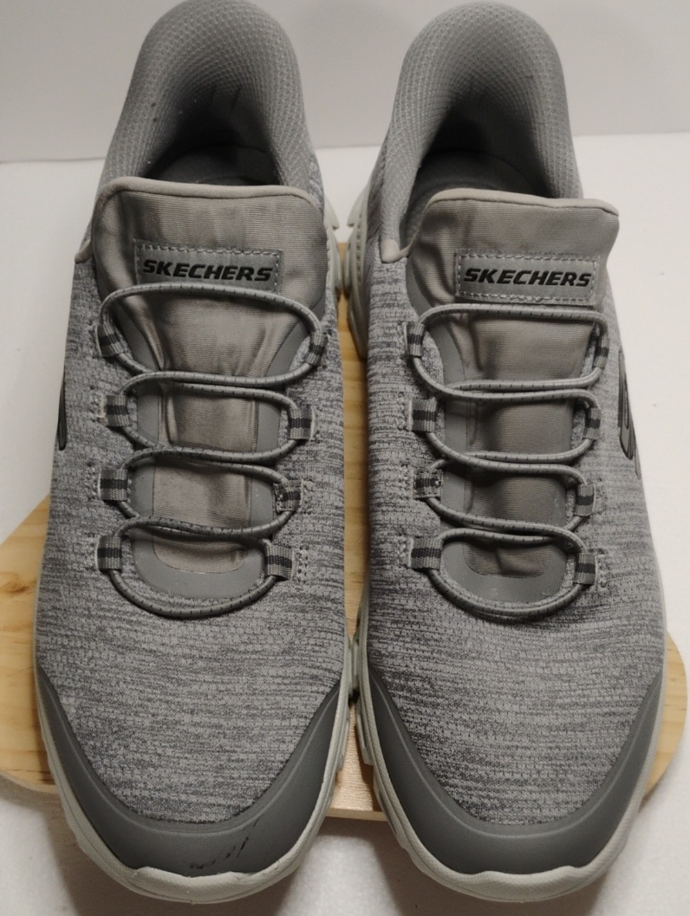 Skechers Men's Gray Slip-On Knit Athletic Sneakers